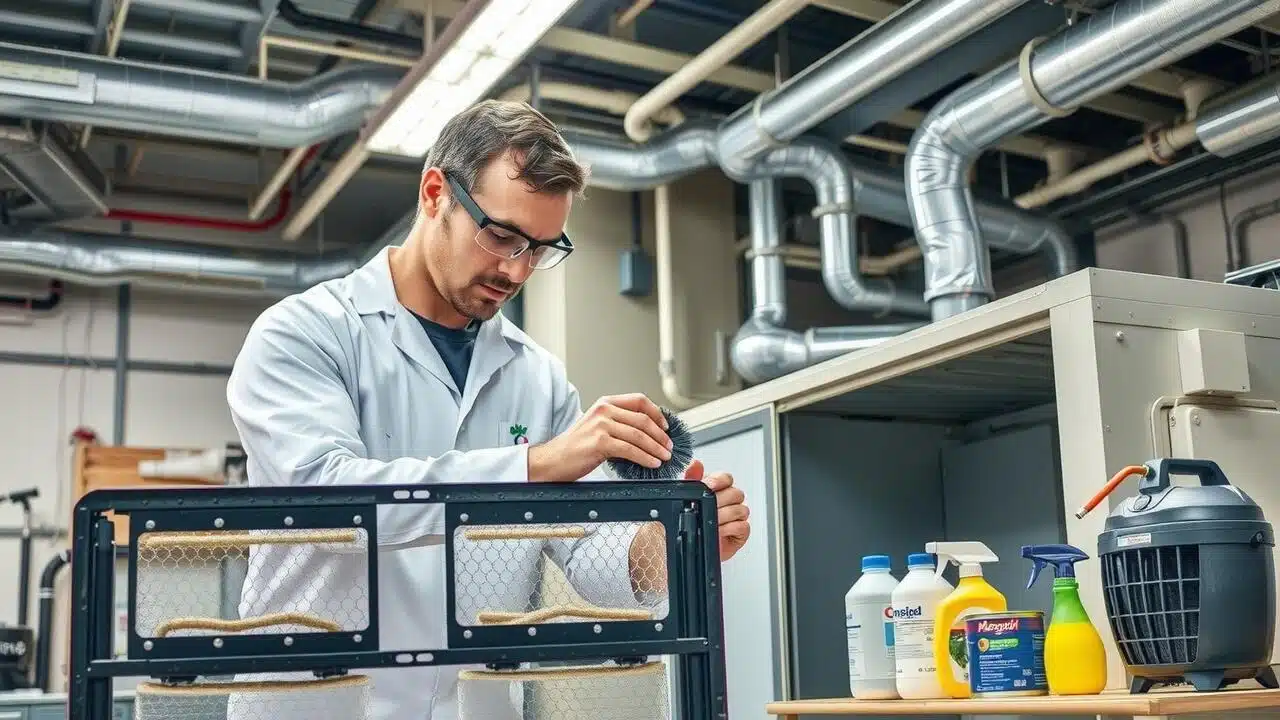 How to clean mold from inside an air handler?
